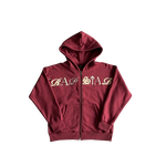 ENSEMBLE JOGGING TRAPSTAR -script zip through hoodie tracksuit-zinfandel