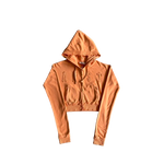 ENSEMBLE TRAPSTAR JOGGING BADDIES irongate cropped batwing zip hoodie-washed - orange