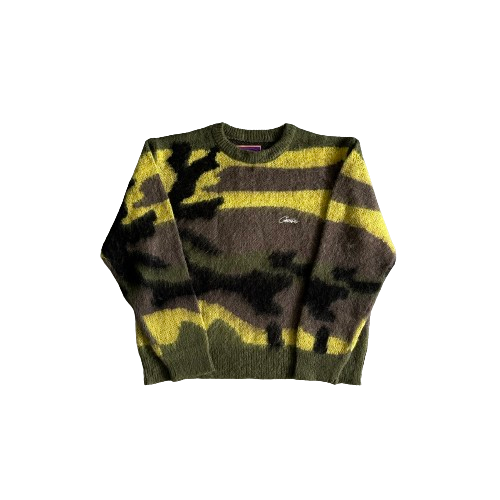 T-SHIRT CORTEIZ BADDIES - Mohair Camo Knitted Jumper