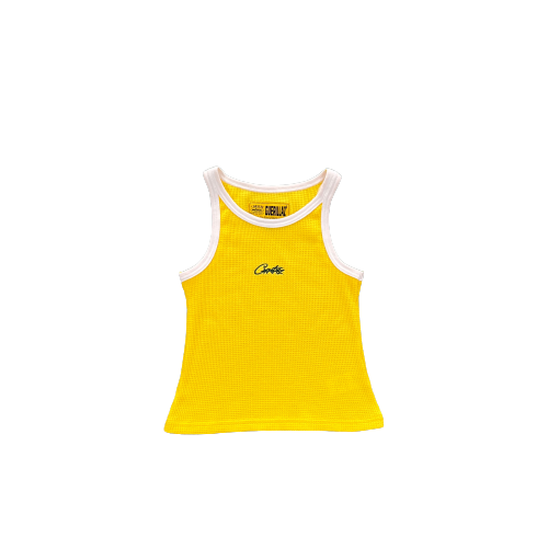 CROP TOP CORTEIZ LADIES  Chest Embroidered Vest - YELLOW