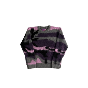 T-SHIRT CORTEIZ BADDIES -  Mohair  Camo Knitted Jumper Purple