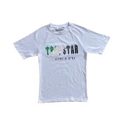 ENSEMBLE SHORT X T-SHIRT TRAPSTAR Chenille decoded chort set - WHITE/GREEN