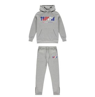 ENSEMBLE JOGGING TRAPSTAR CHENILLE DECODED HOODIE -GREY/RED/BLUE/WHITE