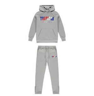 ENSEMBLE JOGGING TRAPSTAR CHENILLE DECODED HOODIE -GREY/RED/BLUE/WHITE