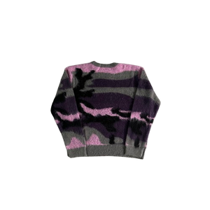 T-SHIRT CORTEIZ BADDIES -  Mohair  Camo Knitted Jumper Purple