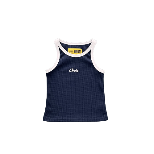 CROP TOP CORTEIZ LADIES  Chest Embroidered Vest - BLUE NAVY