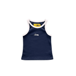 CROP TOP CORTEIZ LADIES  Chest Embroidered Vest - BLUE NAVY