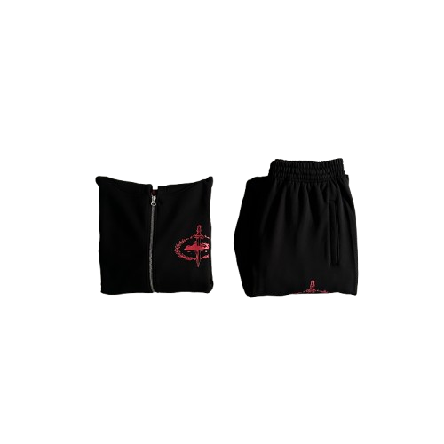 ENSEMBLE JOGGING CORTEIZ slaughter gang - (BLACK/RED)