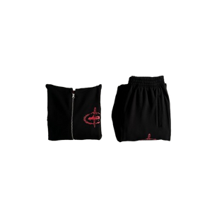 ENSEMBLE JOGGING CORTEIZ slaughter gang - (BLACK/RED)