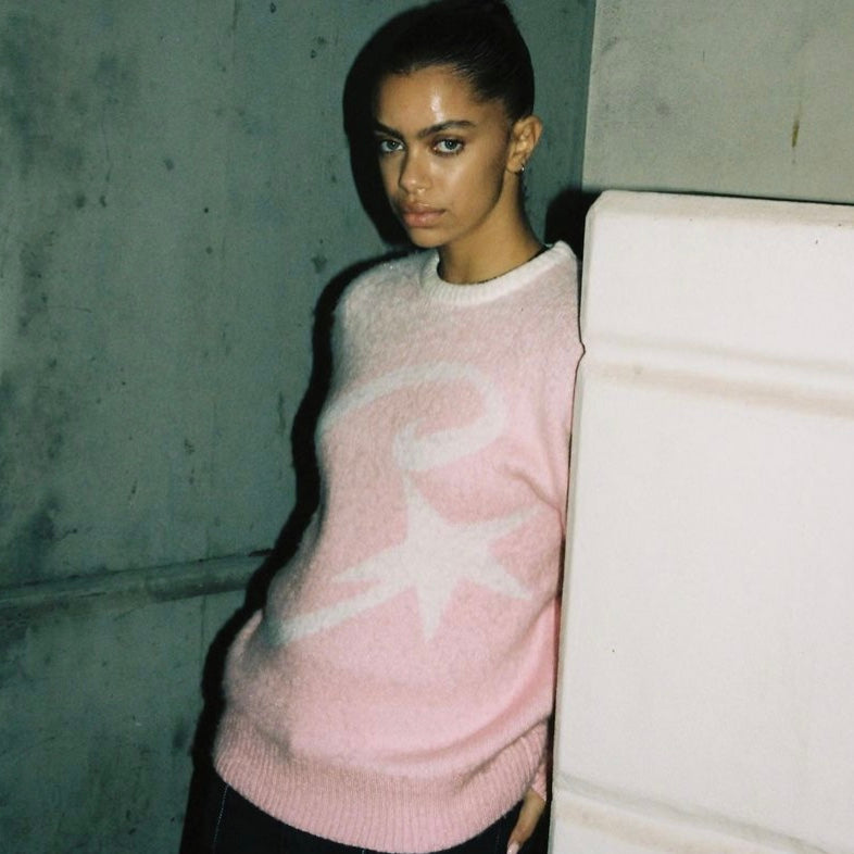 T-SHIRT CORTEIZ BADDIES c star mohairknit sweater -Pink