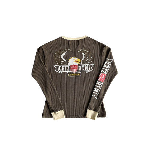 T-SHIRT CORTEIZ - Cold Eagle Print Waffle Long-sleeve