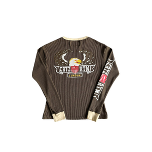 T-SHIRT CORTEIZ - Cold Eagle Print Waffle Long-sleeve