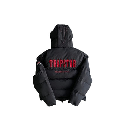 DOUDOUNE TRAPSTAR IRONGATE JACKET DECODED 2022 HOODED PUFFER -black/red