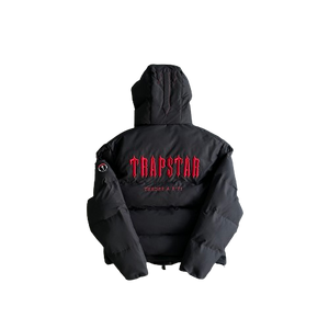 DOUDOUNE TRAPSTAR IRONGATE JACKET DECODED 2022 HOODED PUFFER -black/red