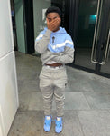 ENSEMBLE JOGGING TRAPSTAR  Hooded tracksuit with V stripes - BABY BLUE