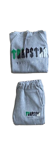 ENSEMBLE JOGGING TRAPSTAR - TRAPSTAR CHENILLE DECODED HOODIE GREY (MOOD GREEN)