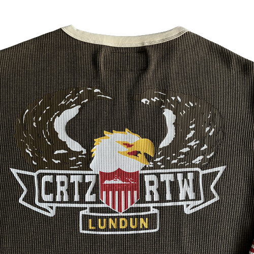 T-SHIRT CORTEIZ - Cold Eagle Print Waffle Long-sleeve