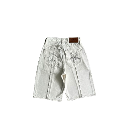 SHORT CARGO CORTEIZ BADDIES - denim shorts jeans-White