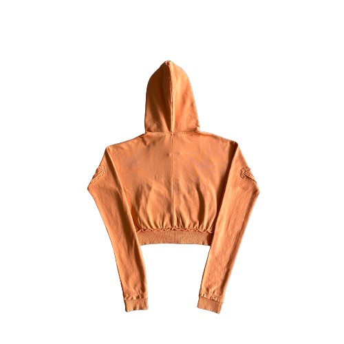 ENSEMBLE TRAPSTAR JOGGING BADDIES irongate cropped batwing zip hoodie-washed - orange