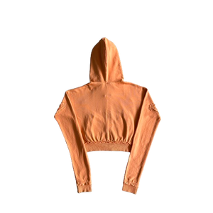 ENSEMBLE TRAPSTAR JOGGING BADDIES irongate cropped batwing zip hoodie-washed - orange