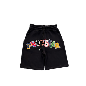 ENSEMBLE SHORT X TSHIRT TRAPSTAR WILDCARDG - BLACK /RAINBOW