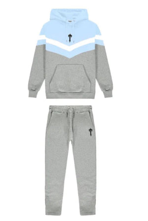 ENSEMBLE JOGGING TRAPSTAR  Hooded tracksuit with V stripes - BABY BLUE