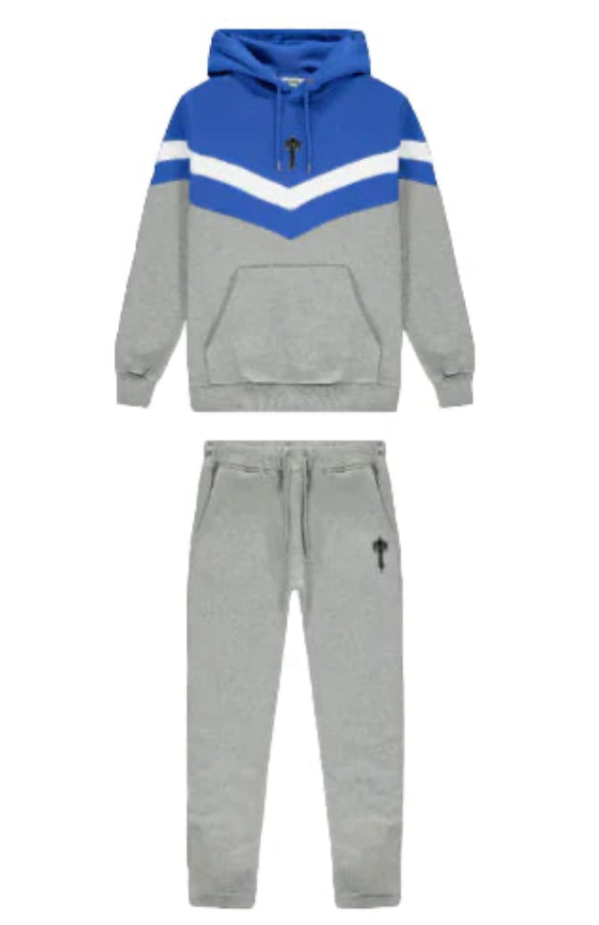 ENSEMBLE JOGGING TRAPSTAR  Hooded tracksuit with V stripes - BLUE