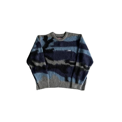 PULL CORTEIZ - Mohair Kmit Sweater Deep Ocean Camo