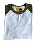 T-SHIRT CORTEIZ Contrast color shoulder long sleeve tee - WHITE/GREEN