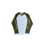 T-SHIRT CORTEIZ Contrast color shoulder long sleeve tee - WHITE/GREEN