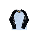 T-SHIRT CORTEIZ Contrast color shoulder long sleeve tee - WHITE/BLACK