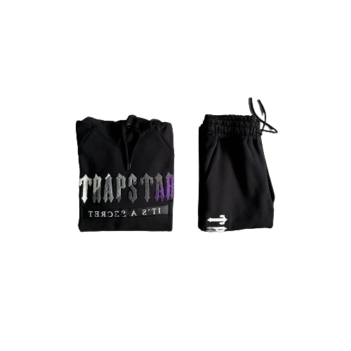 ENSEMBLE JOGGING TRAPSTAR Decdoded chenille 2.0 - Black/Purple