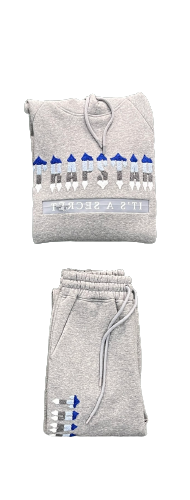 ENSEMBLE JOGGING À CAPUCHE CHENILLE DECODED 2.0 - GREY GRADIENT BLUE