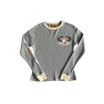 T-SHIRT CORTEIZ - Cold Eagle Print Waffle Long-sleeve GRIS