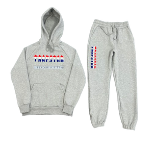 ENSEMBLE JOGGING TRAPSTAR - DECODED HOODED REVOLUTION CHENILLE GREY- (RED , WHITE, BLUE)