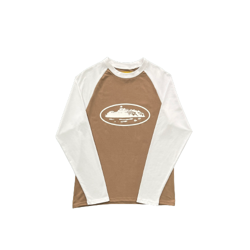 T-SHIRT CORTEIZ  Alcatraz raglan sleeve long sleeve tee - BROWN/WHITE