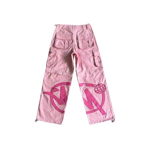 CARGO MINUS TWO   Detachable cargo pants-pink