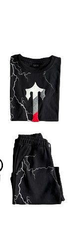 ENSEMBLE SHORT X T-SHIRT TRAPSTAR Lightening shorts set - BLACK/RED