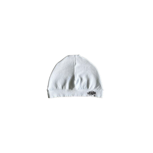 SYNA SKULL CAP - WHITE (BLACKLOGO)