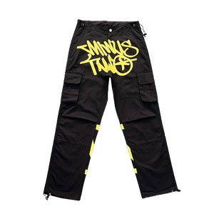 CARGO MINUS TWO - Black Graff Cargos (Yellow Logo)