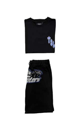 ENSEMBLE SHORT X T-SHIRT TRAPSTAR - decoded short set trapstar shooters london BLACK/BLUE