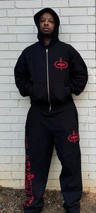 ENSEMBLE JOGGING CORTEIZ slaughter gang - (BLACK/RED)