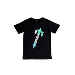 T-SHIRT TRAPSTAR irongate palsley tee- BLACK/teal white