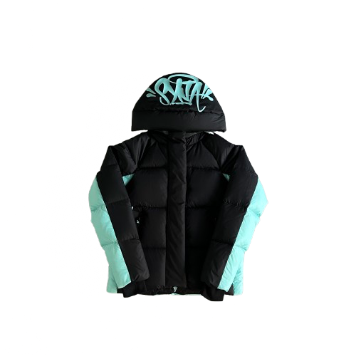 DOUDOUNES SYNAWORLD DOWN PUFFER JACKET - BLACK/TEAL