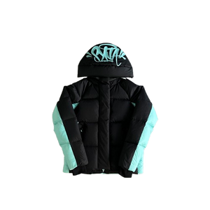 DOUDOUNES SYNAWORLD DOWN PUFFER JACKET - BLACK/TEAL