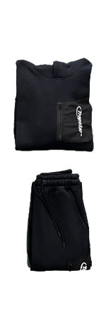 ENSEMBLE JOGGING À CAPUCHE TRAPSTAR HYPERDRIVE  POCKET - BLACK/WHITE