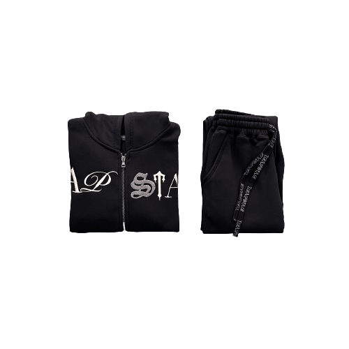 ENSEMBLE JOGGING À CAPUCHE SCRIP ZIP - NOIR LAVE