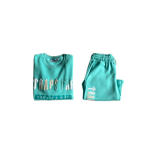 ENSEMBLE SHORT X T-SHIRT TRAPSTAR -chenille decoded 2.0 shorts tiffany blue