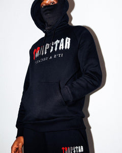 ENSEMBLE JOGGING TRAPSTAR -TRAPSTAR CHENILLE DECODED HOODIE BLACK- ( RED MOODS)