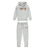 ENSEMBLE JOGGING TRAPSTAR CHENILLE DECODED HOODIE - GREY/ORANGE